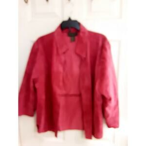 OUTFIT JPR Petite Jacket, Women's Size Medium Pink Leather Open, Unlined EUC